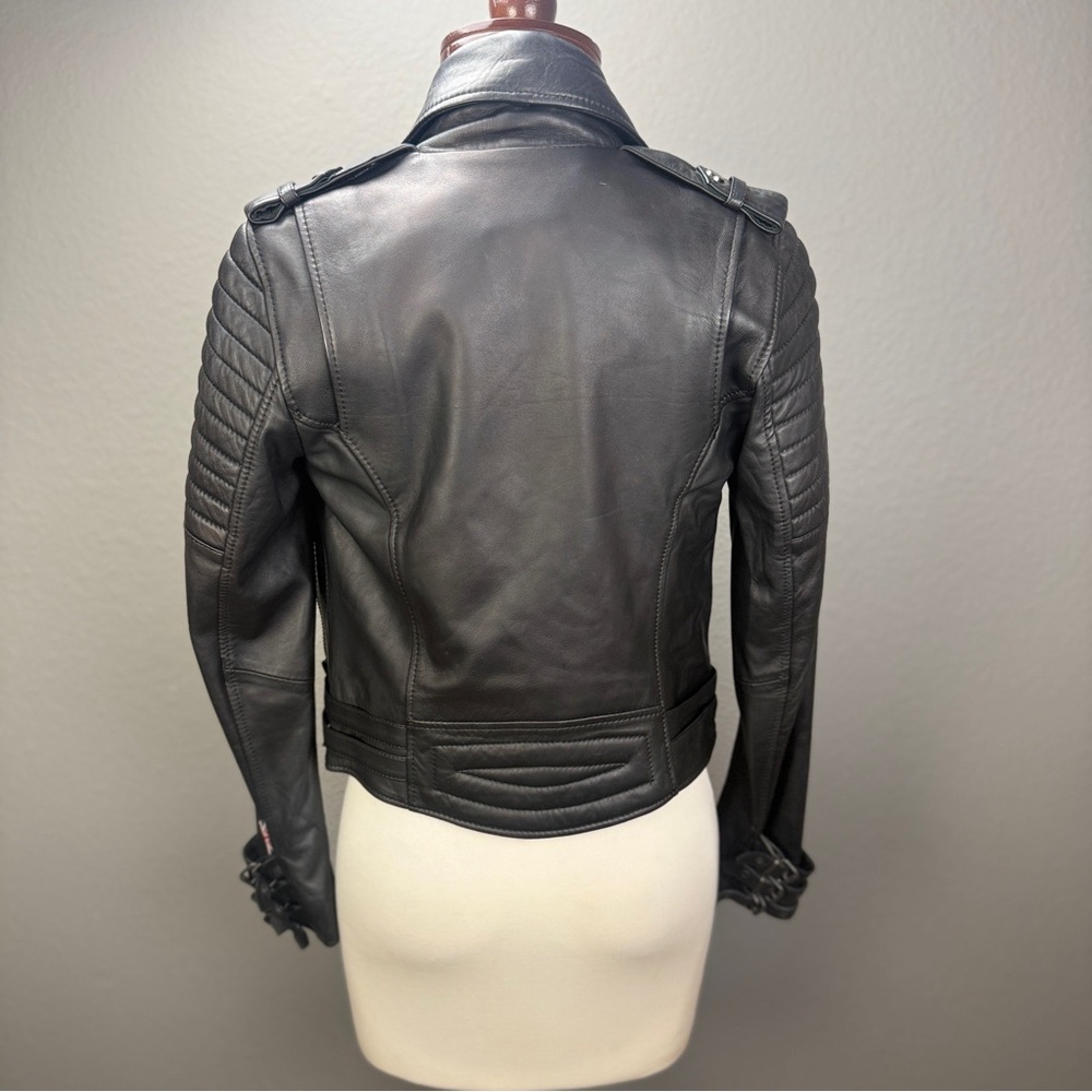 Boda Skins Black Sheepskin Moto Jacket Sz 2 N S Alexander Celeb Owned Rare HTF - Picture 4 of 11